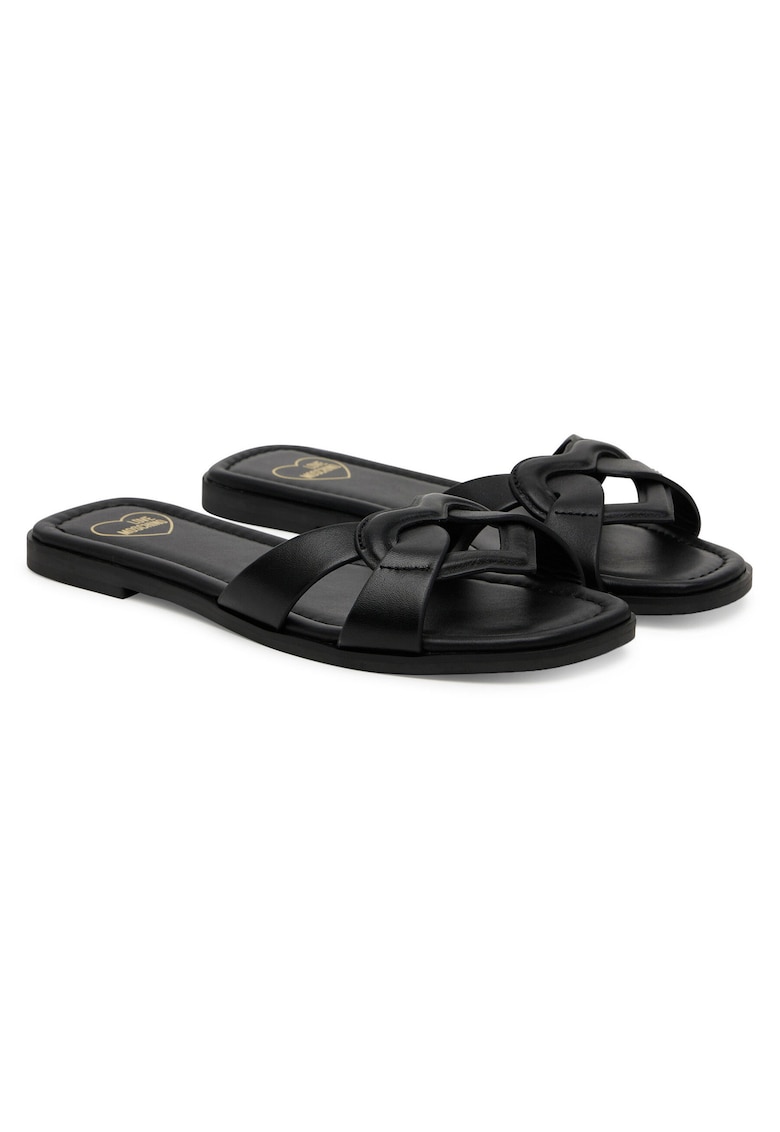 Slapi dama piele naturala - culoare neagra -