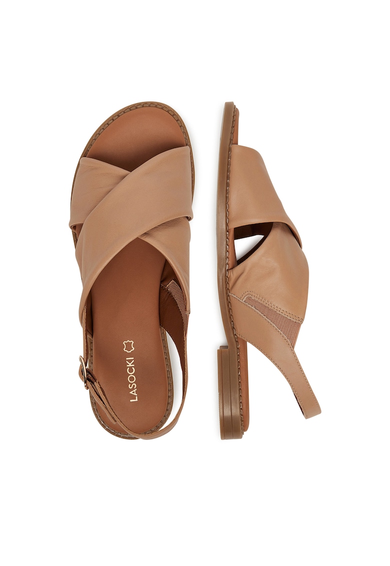 Sandale dama - piele naturala - bej inchis -