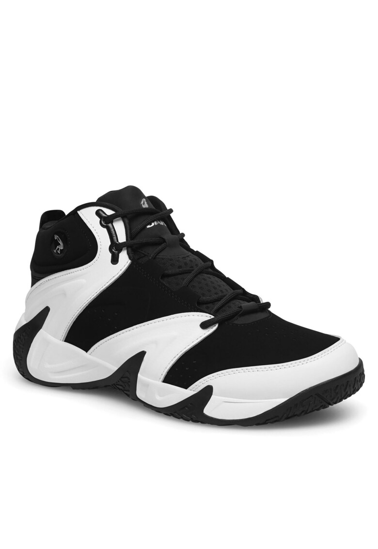 Pantofi sport barbati alergare - negru/alb - piele naturala