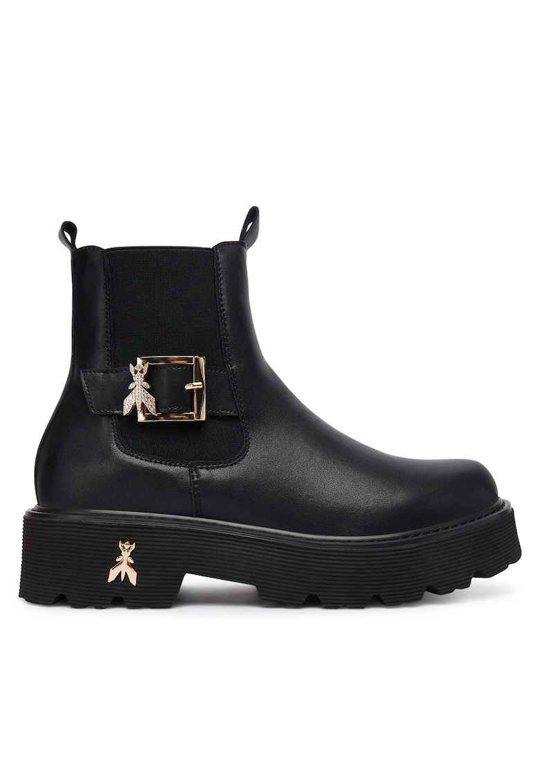 Botine unisex - piele naturala - negru -