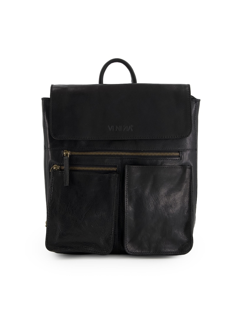 Rucsac din piele cu buzunare multiple