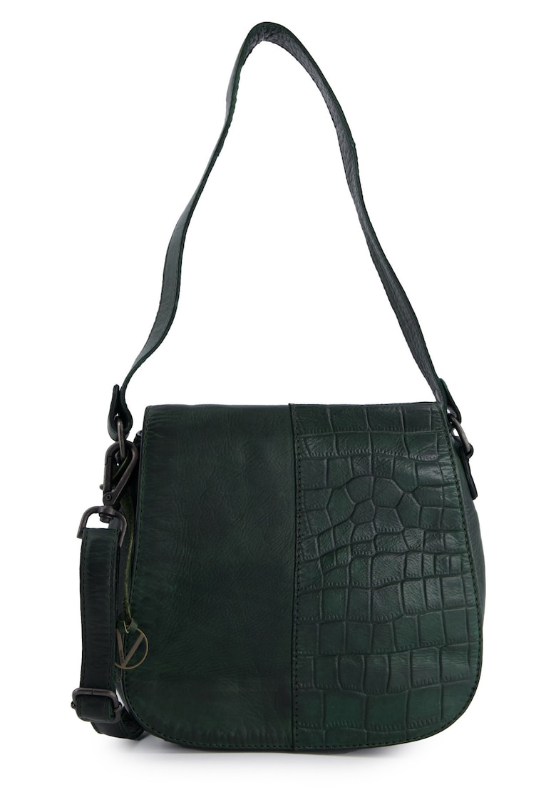 Geanta de umar din piele cu segment texturat