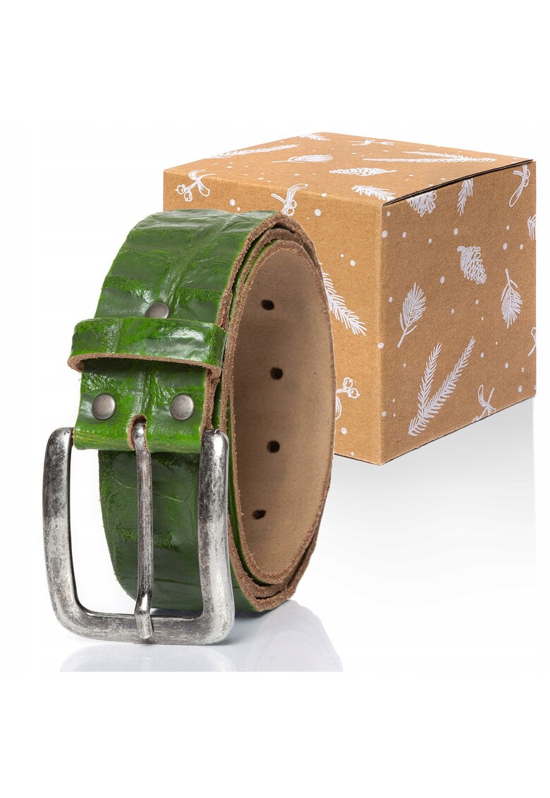 Curea barbati - piele naturala - verde - 40mm latime - talie 90 cm