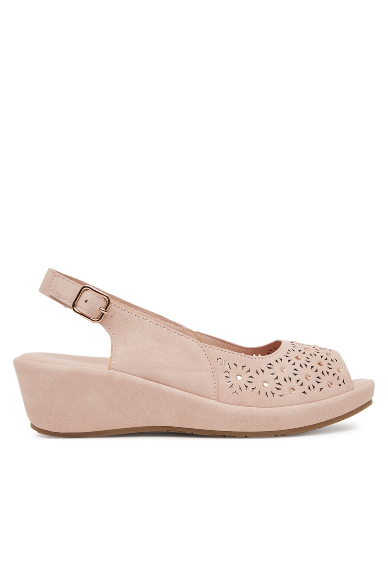 Sandale dama - material sintetic - Roz
