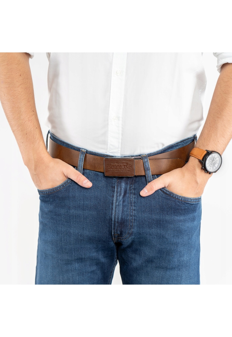 Curea barbati piele naturala - catarama pin - maro - 105 cm