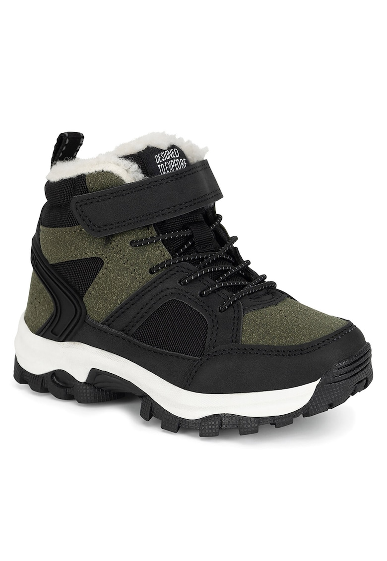 Ghete sport baieti - textil - negru/verde