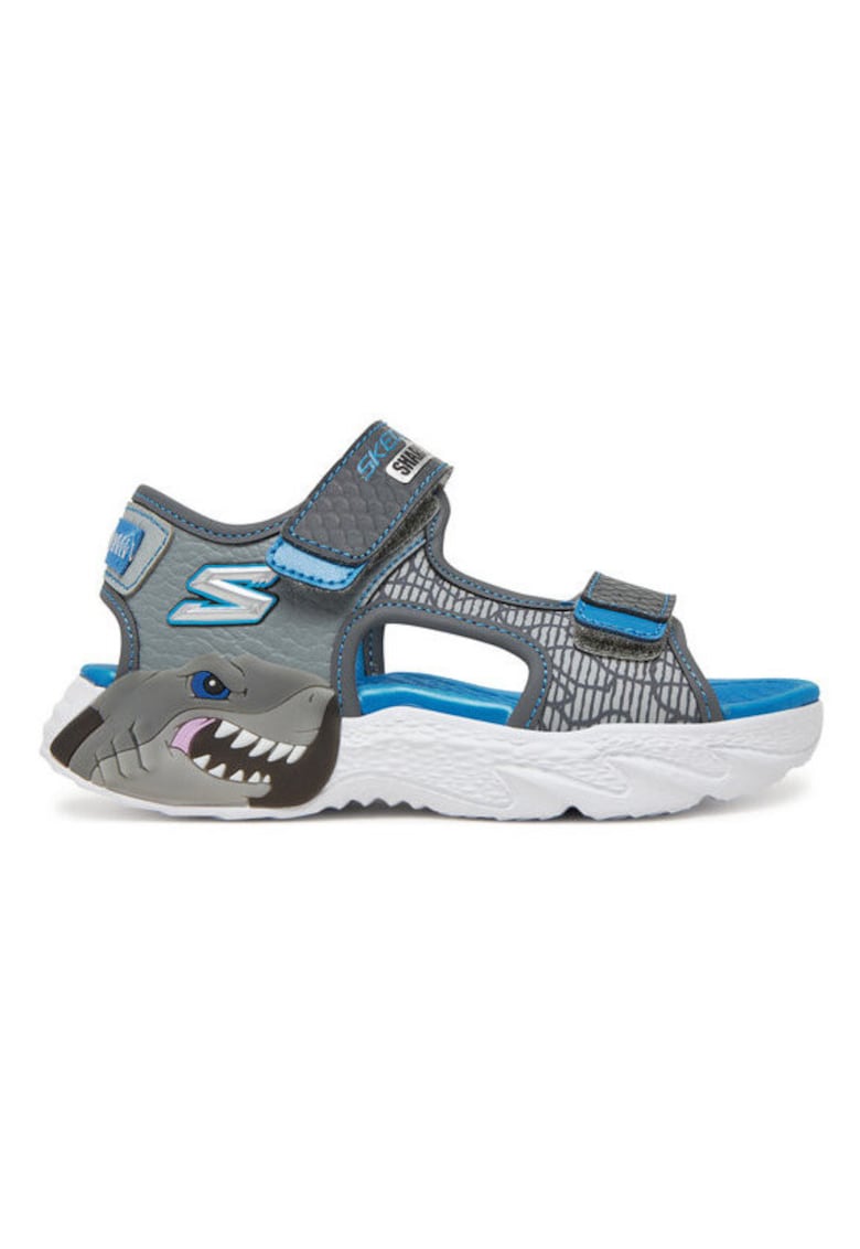 Sandale copii - Charcoal - piele ecologica - model Creature-Splash - Gri -