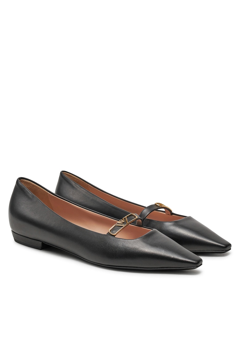 Balerini dama - piele naturala - negru