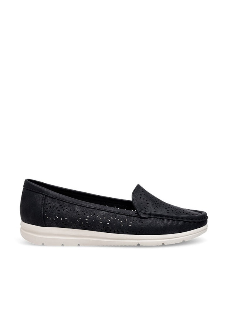 Mocasini dama - negru - material textil