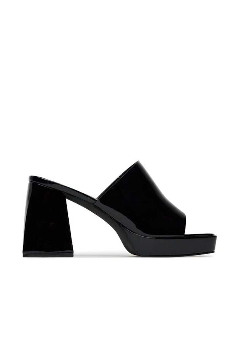 Papuci cu toc dama - culoare negru