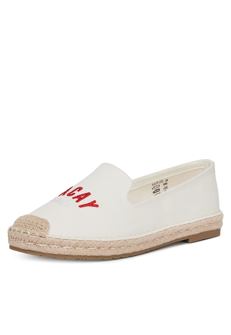 Mocasini dama - espadrile - alb - tesatura -