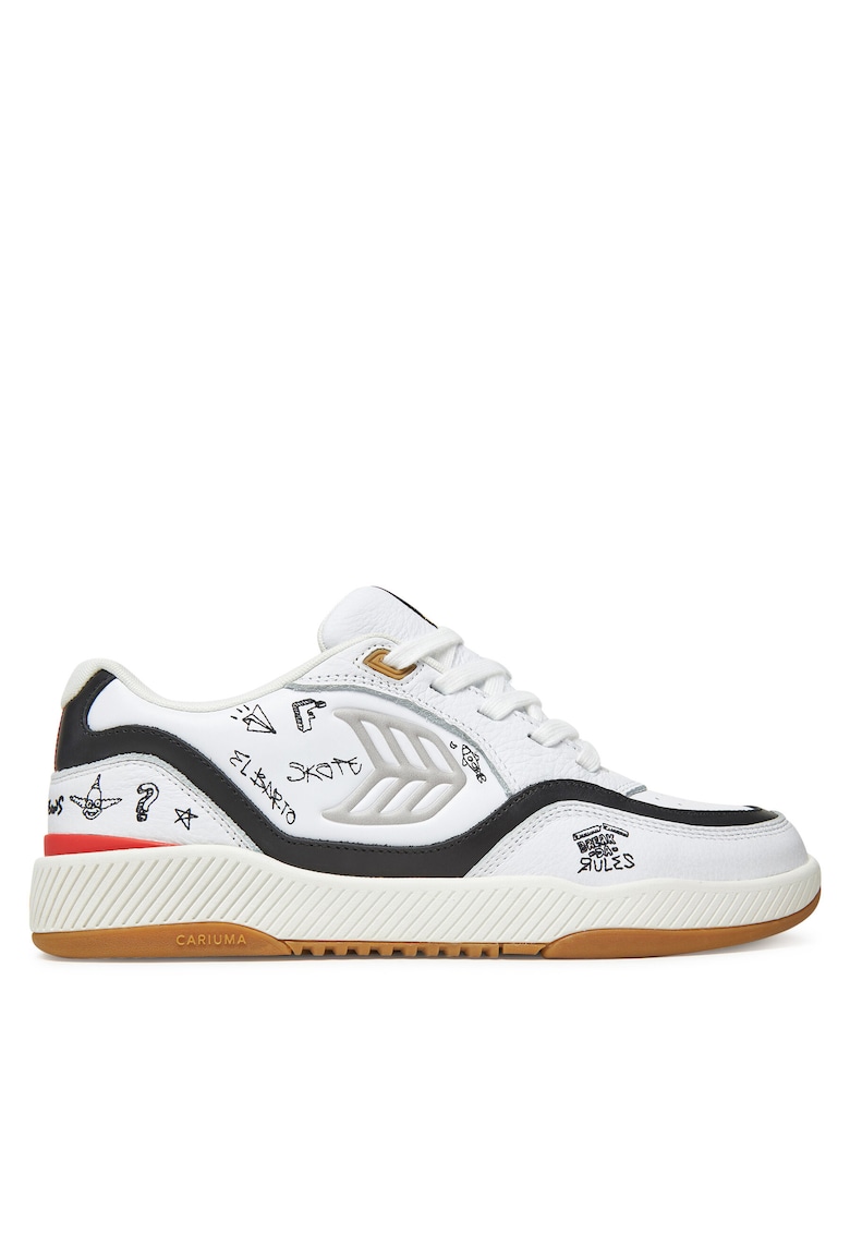 Adidasi barbati model White Simpsons - piele naturala - alb