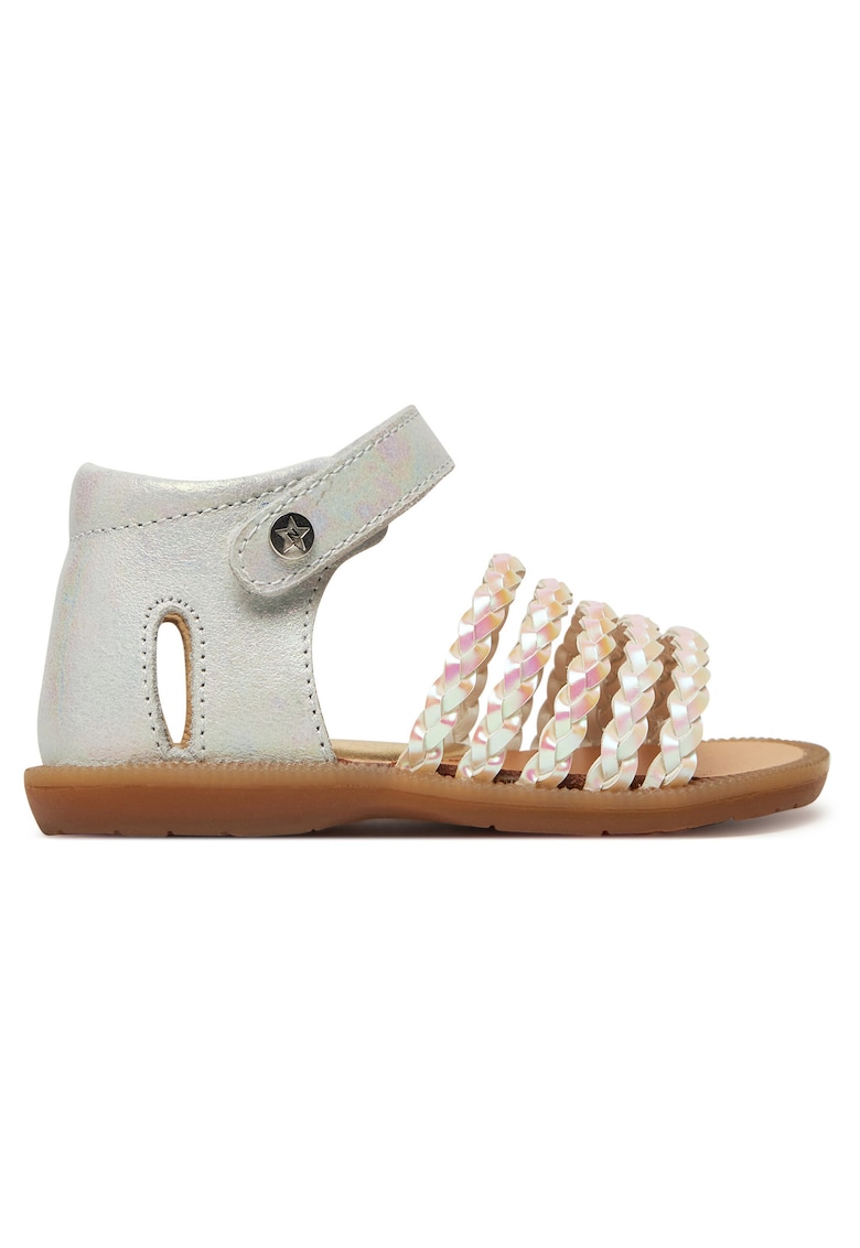 Sandale copii - piele naturala - pentru fete - alb/roz -