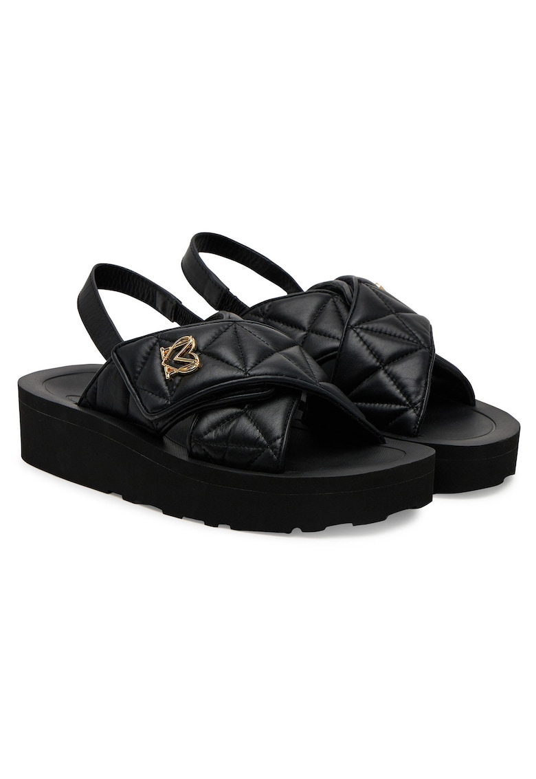 Sandale dama - piele naturala - negru -