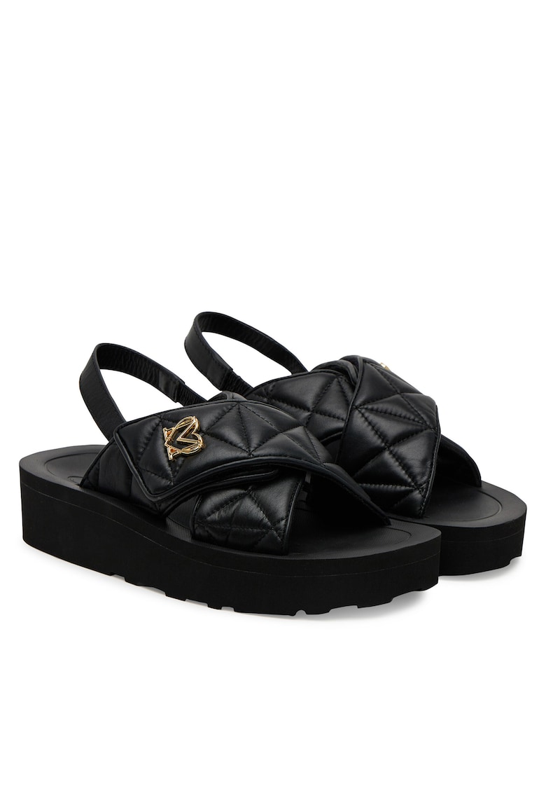 Sandale dama - piele naturala - negru -