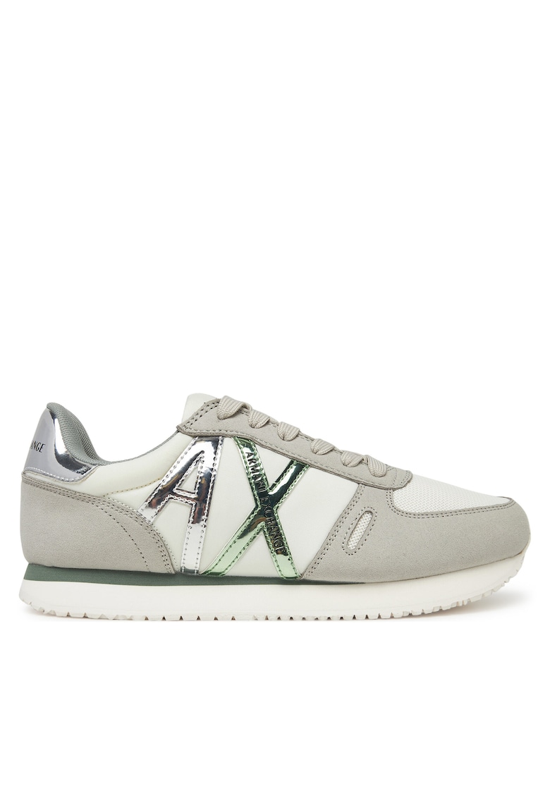 Pantofi sport femei gri/verde - piele ecologica