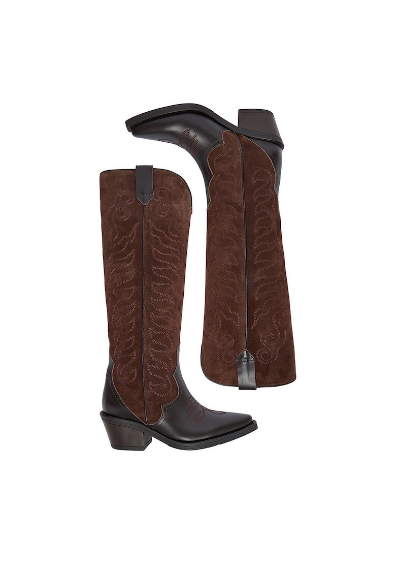 Cizme dama cowboy - piele naturala - maro