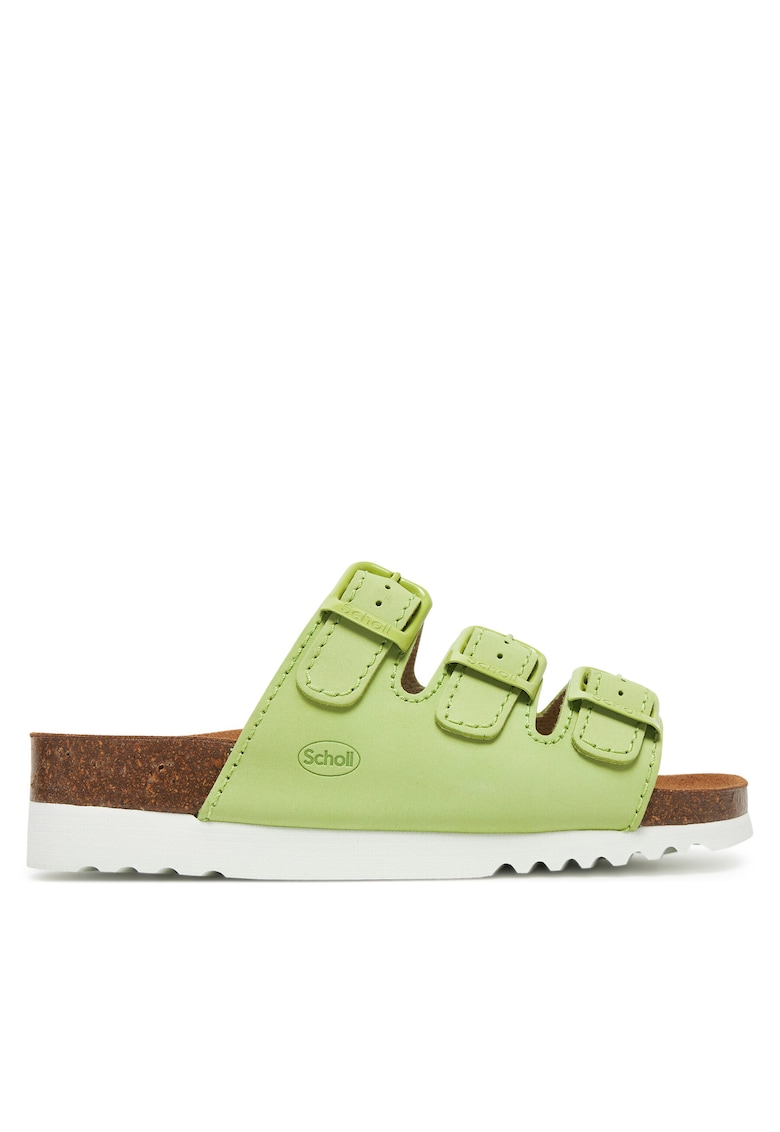 Slapi model 1046 - verde pal - piele naturala