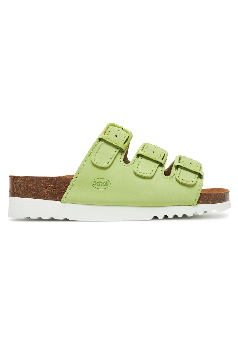 Slapi model 1046 - verde pal - piele naturala