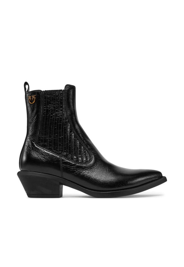 dama - cowboy - piele naturala - negru - Negru