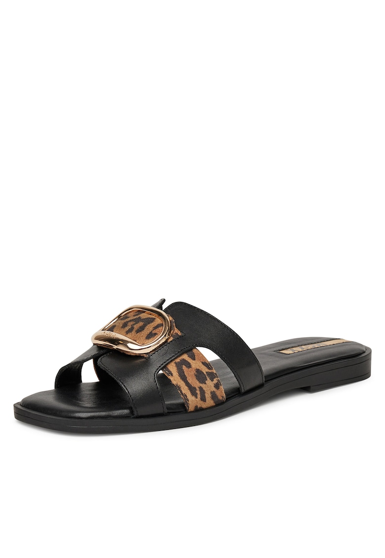 Slapi dama model MX/024C-EST - piele naturala - negru