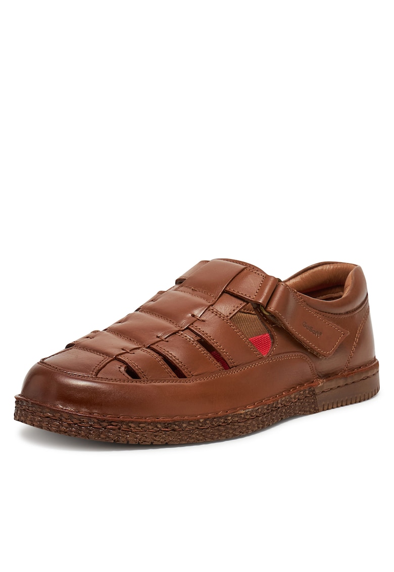 Sandale barbat - piele naturala - maro - inchidere velcro