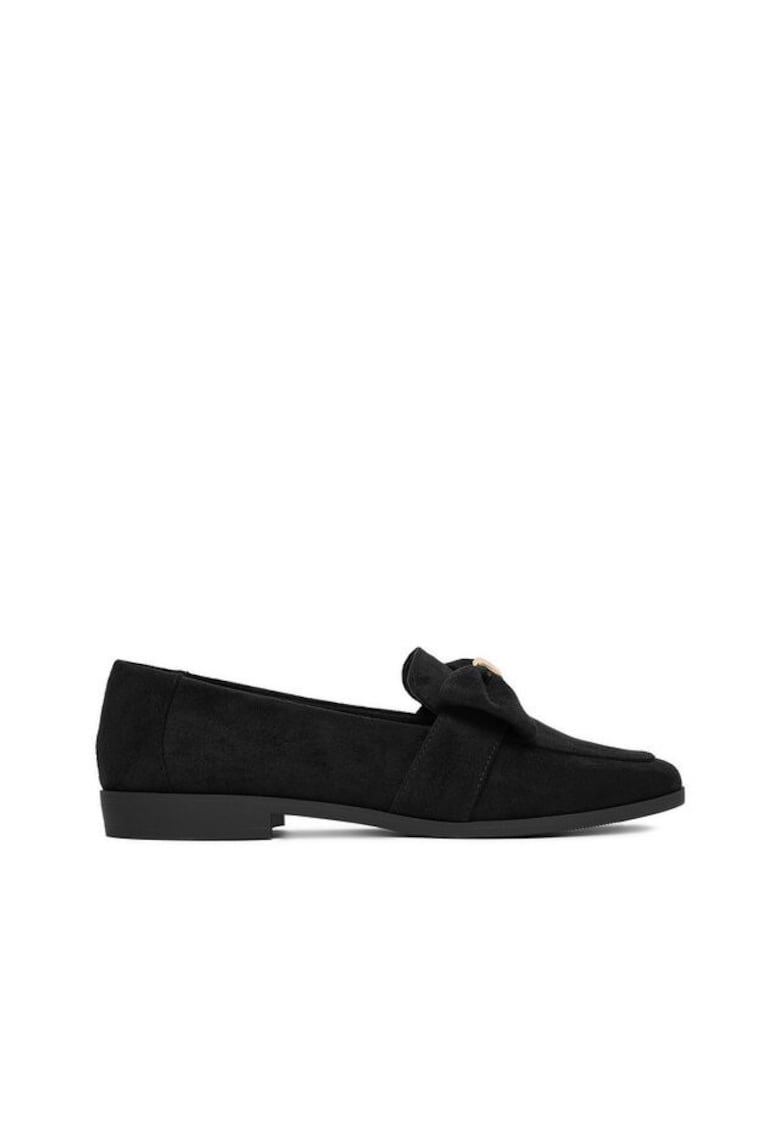 Mocasini dama negru - textil