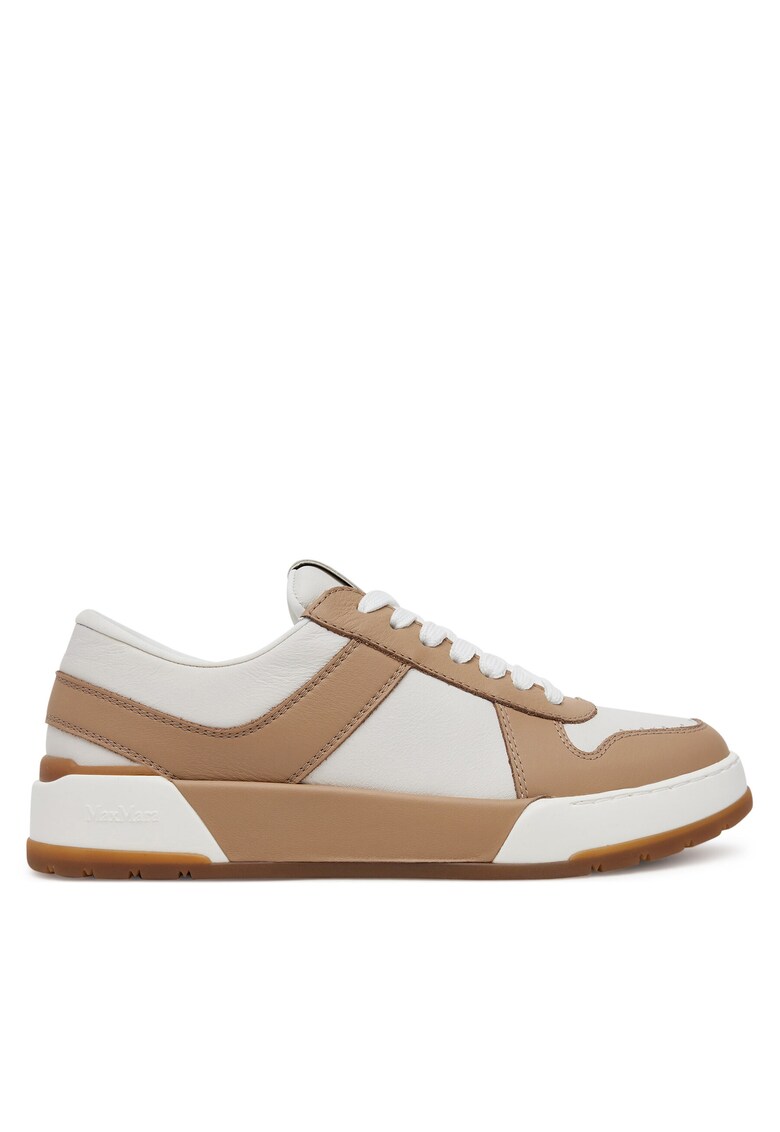 Tenisi dama - 2514761091650 - piele naturala - maro/alb