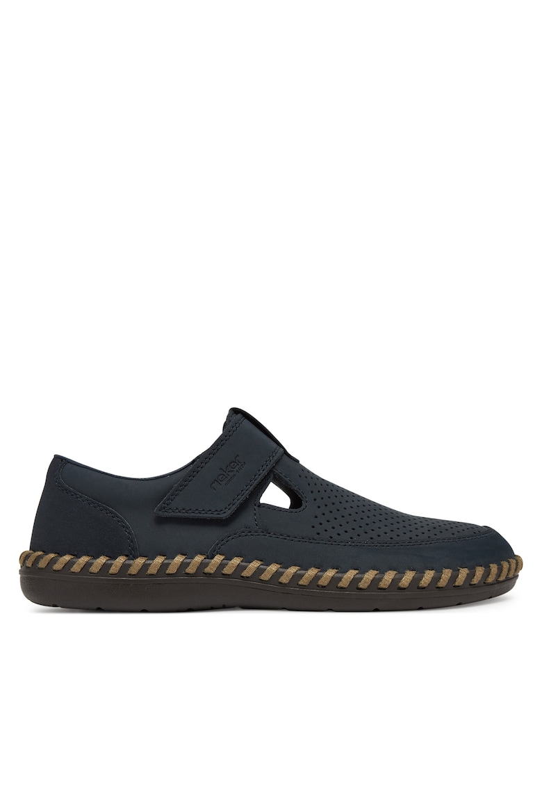 Pantofi barbati - piele - albastru - inchidere velcro