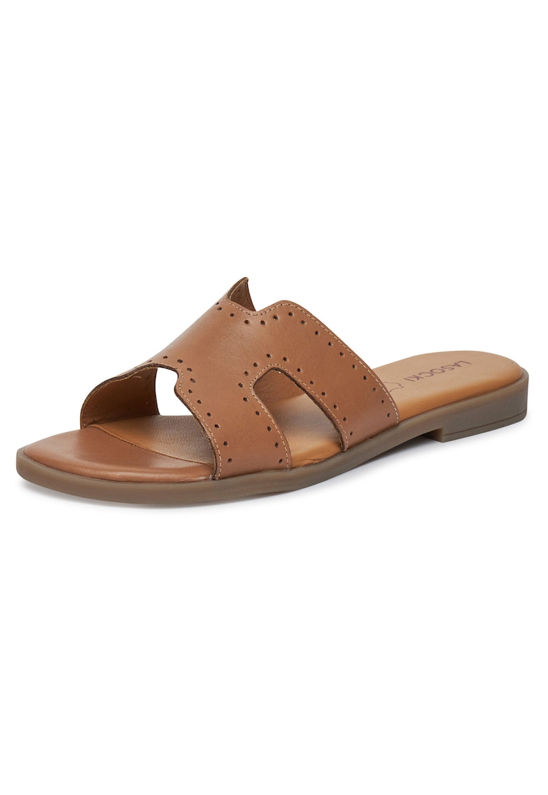 Papuci dama - piele naturala - maro - confortabili - eleganti