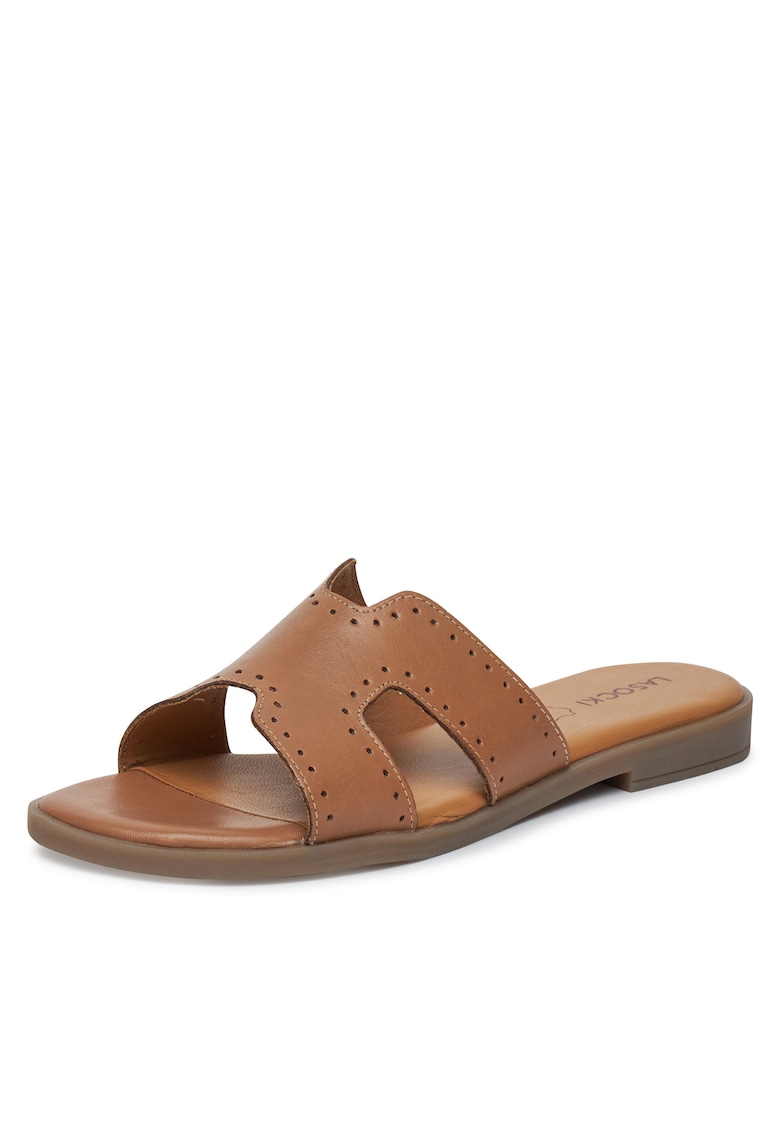 Papuci dama - piele naturala - maro - confortabili - eleganti