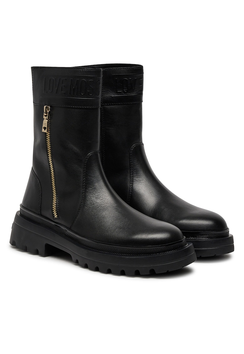 Botine femei - piele ecologica - negru -