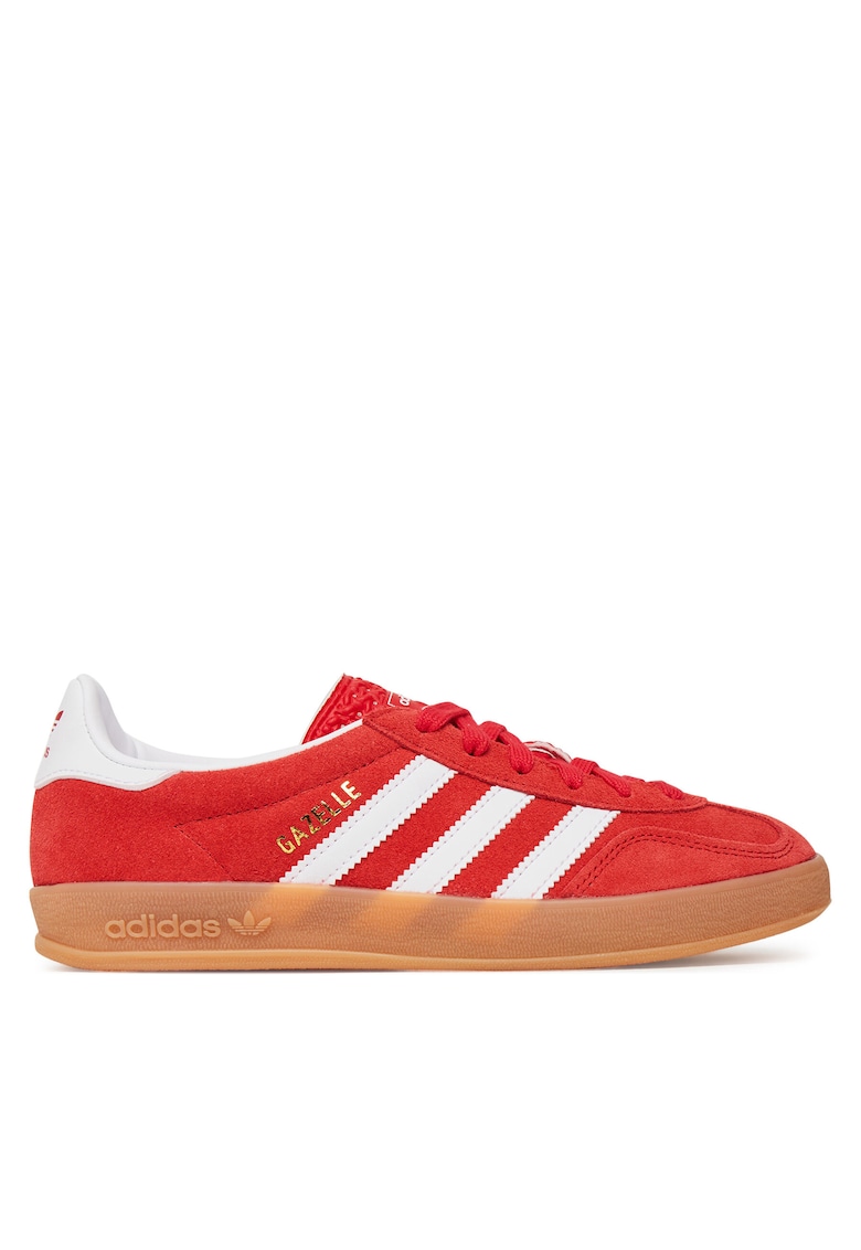 Tenisi copii - Gazelle Indoor - piele naturala - rosu