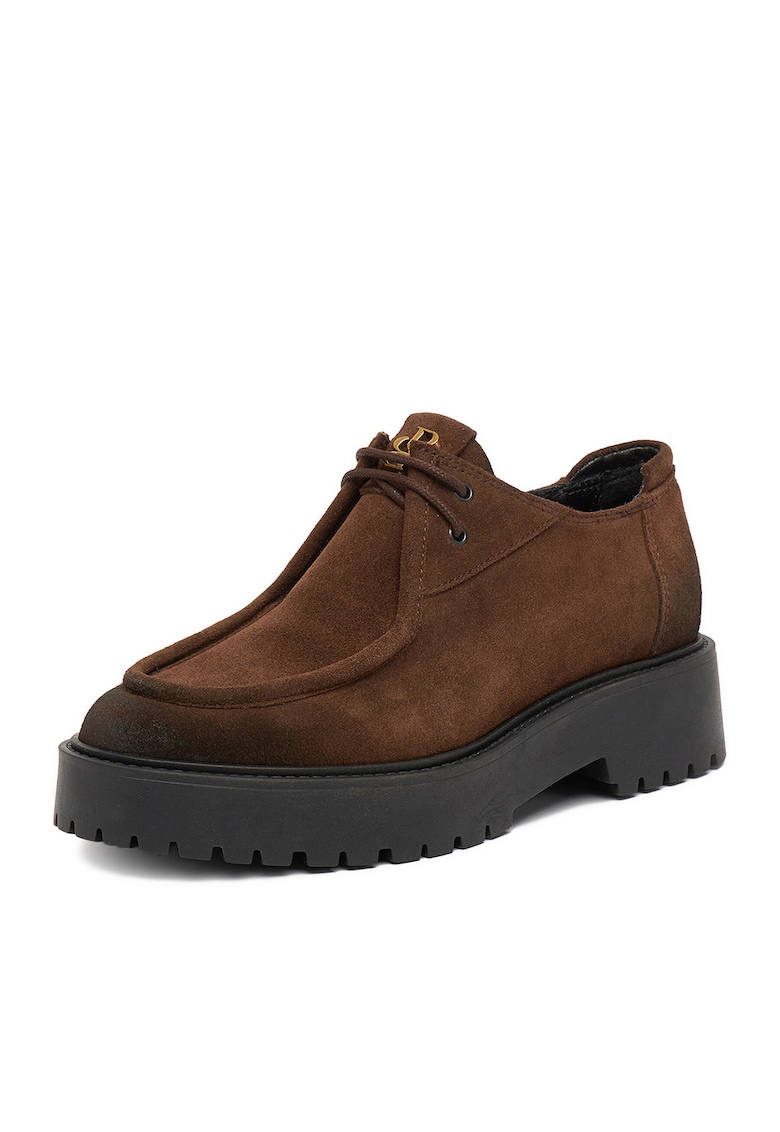 Pantofi dama - oxford - piele naturala - maro -