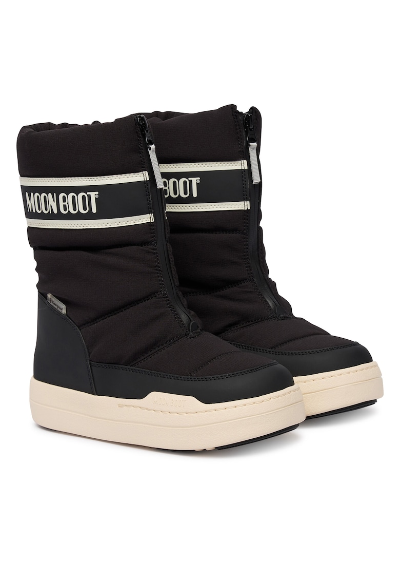 Moon Boot Cizme sport fete - piele ecologica - negru/alb