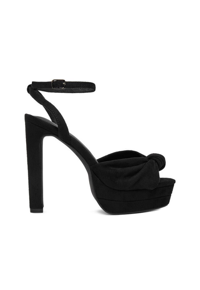 Sandale dama - MAYA BLACK SU - cu toc - negru - tesatura