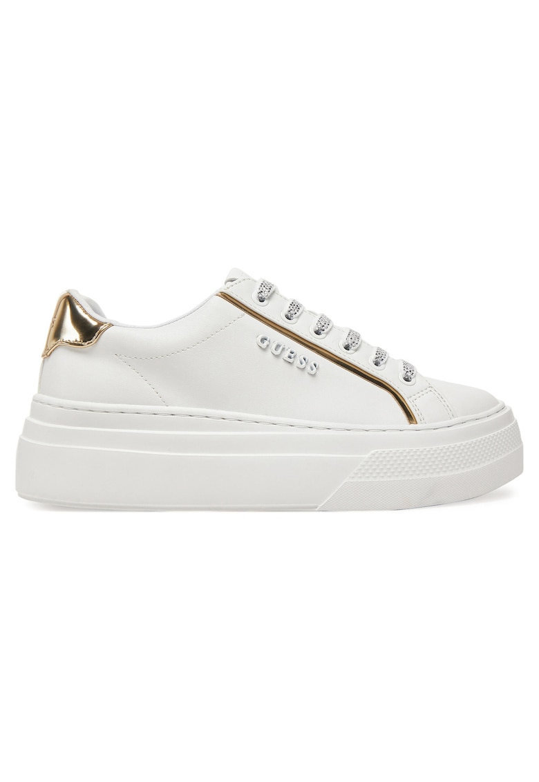 Guess Tenisi dama - piele ecologica - alb/auriu -