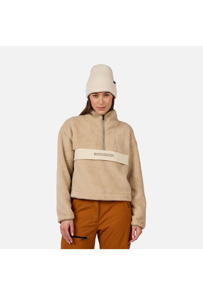 Bluza sport ALLTRACK HZ FLEECE - cu fermoar - pentru femei - culoare bej - Bej