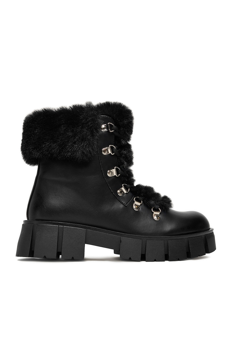 Pantofi dama - material textil - negru -