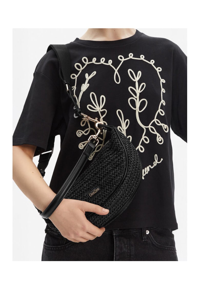 Geanta dama model DZE-L-006-07 - neagra - din material textil.