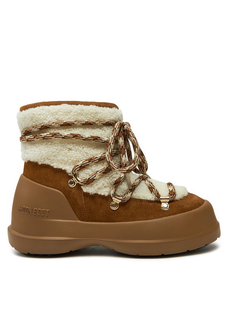Cizme dama - piele de caprioara - impermeabile - maro - cu fermoar -
