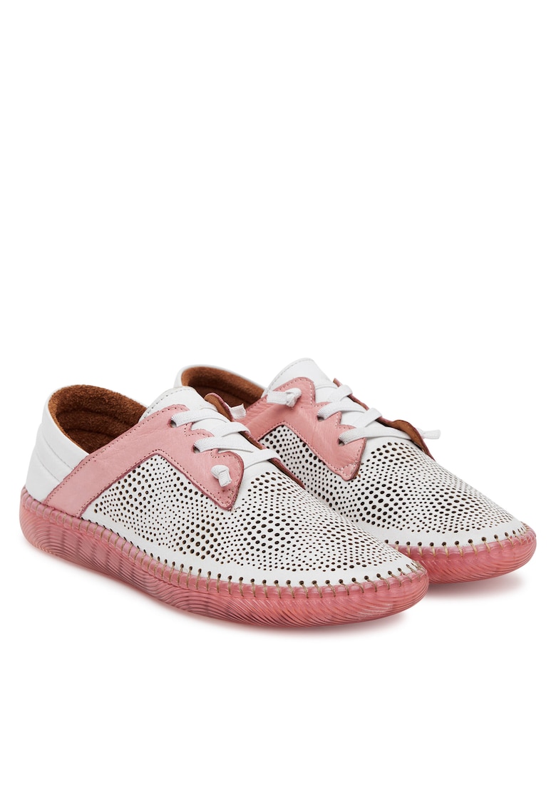 Mocasini dama piele naturala - roz - pantofi josi