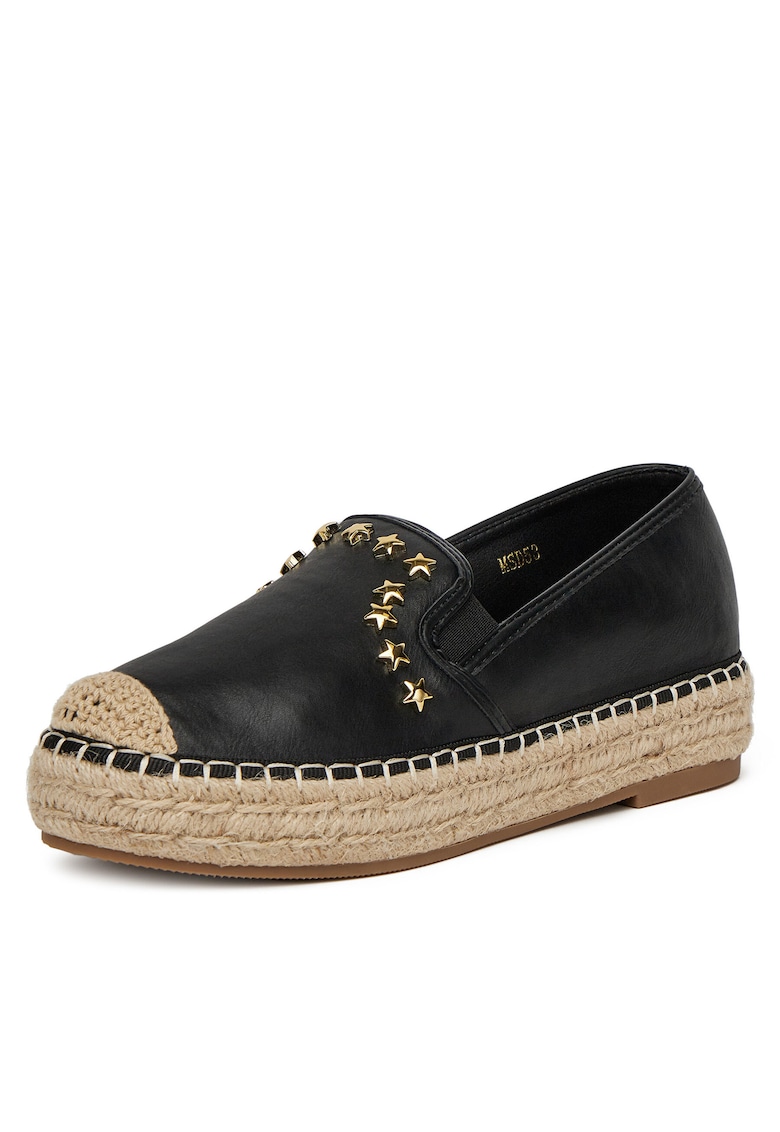 Mocasini dama - espadrile negre - piele ecologica