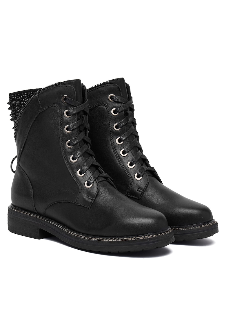 Ghete dama Piele naturala - Negru - Negru