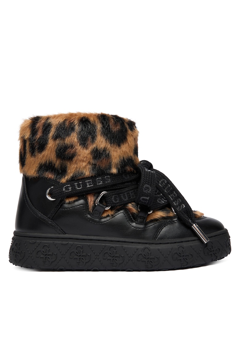 Cizme dama - flatform - maro - material textil -