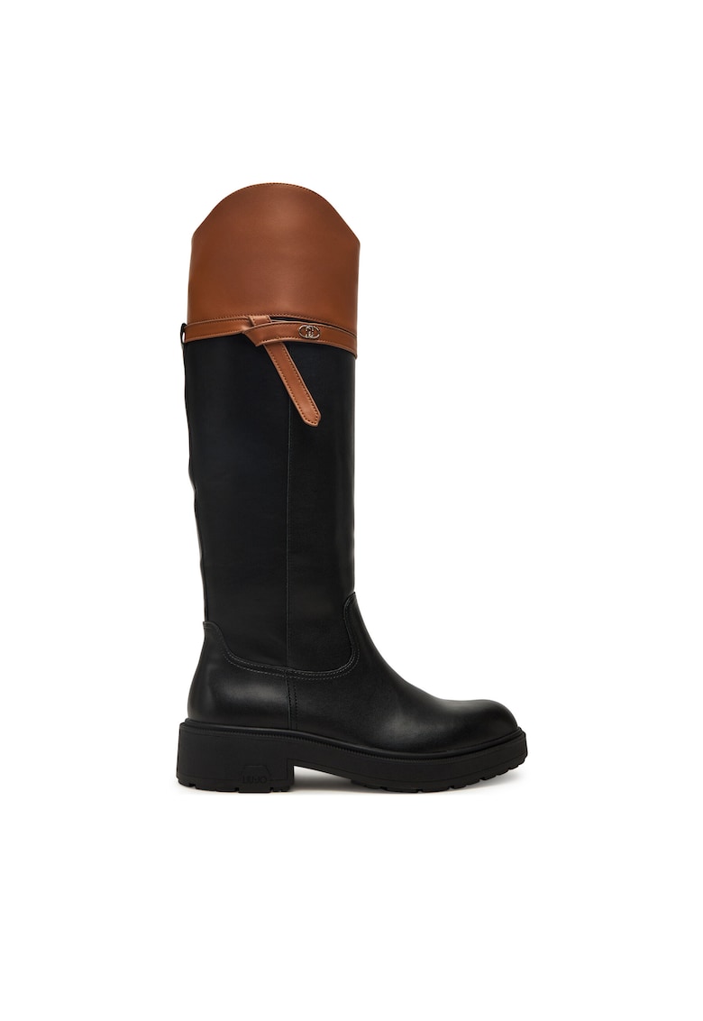 Cizme dama - piele naturala - negru/maro - Negru