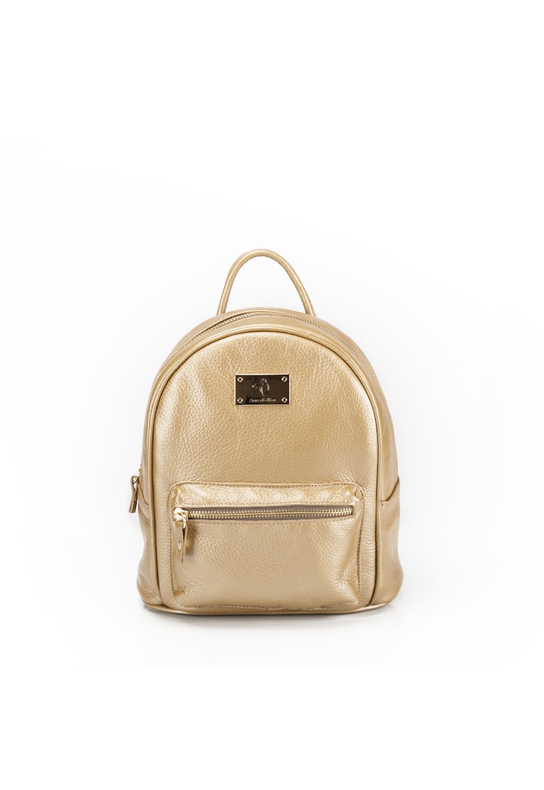 Rucsac piele naturala - auriu - dimensiuni medii