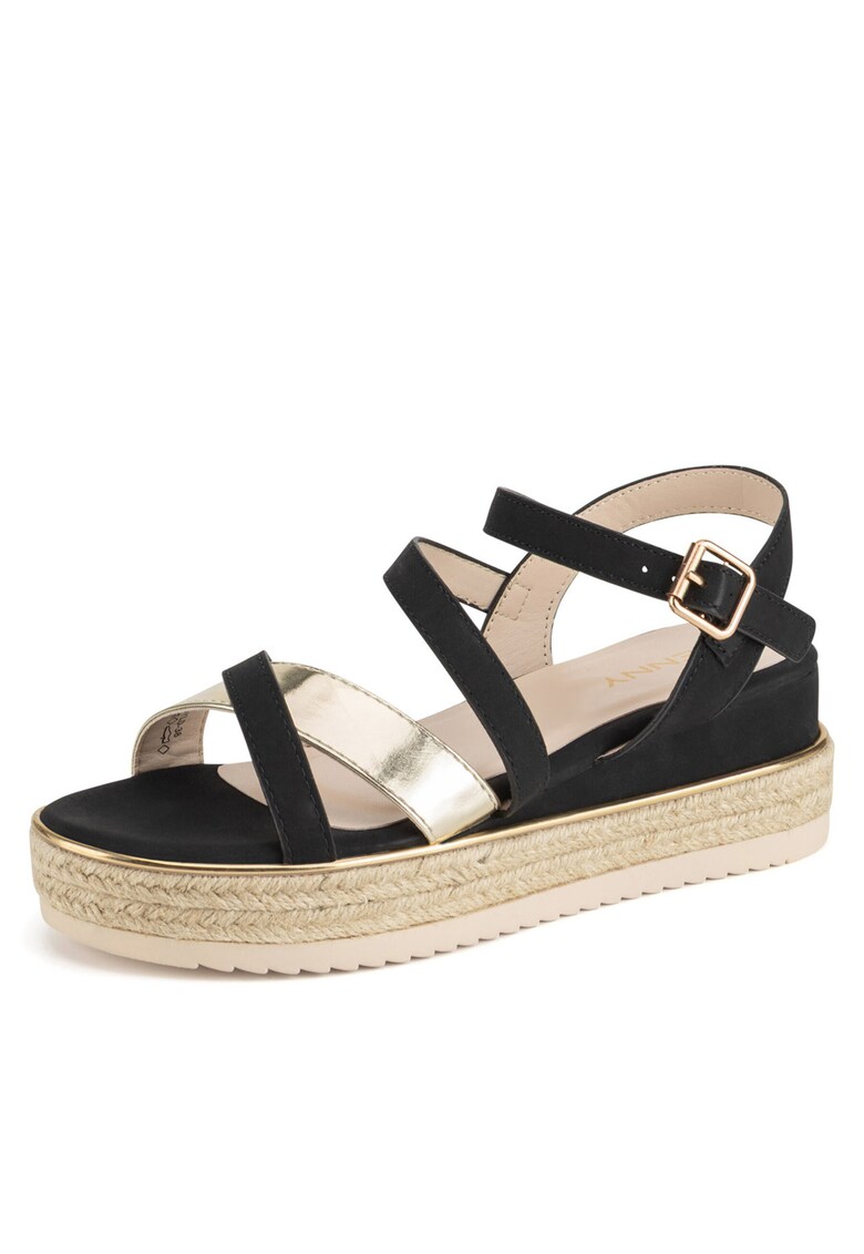 Sandale dama - espadrile - negru - tesatura