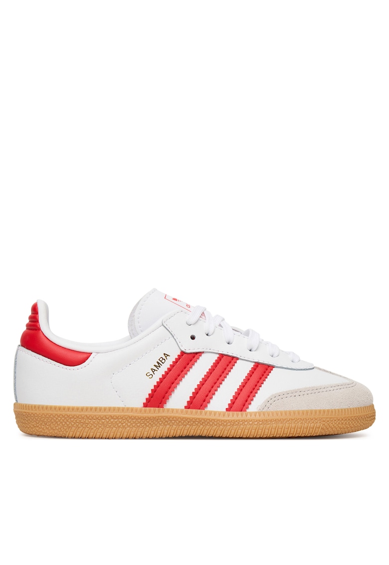 Pantofi sport copii - Samba OG C - piele ecologica - alb/rosu/maro