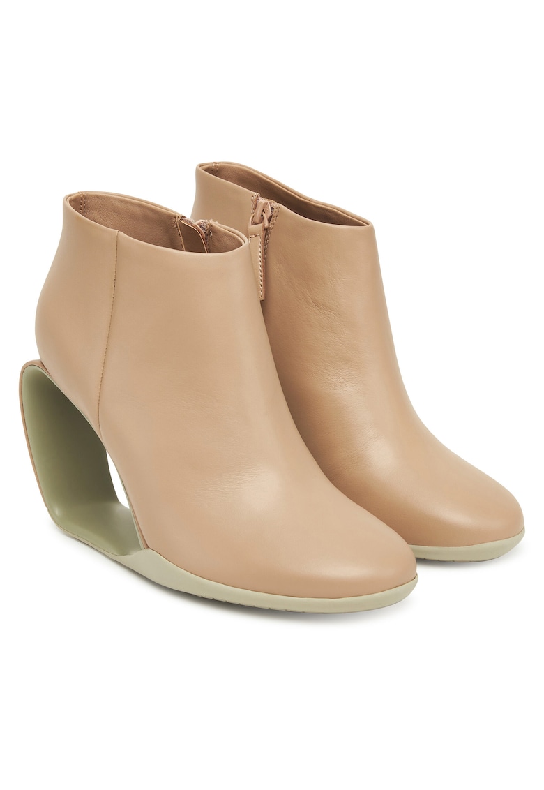 Botine femeie - piele naturala - bej -